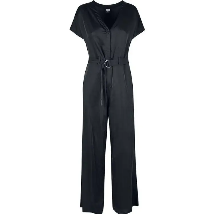 Urban Classics Ladies Satin Wide Leg Belt Jumpsuit Träningsoverall Dam