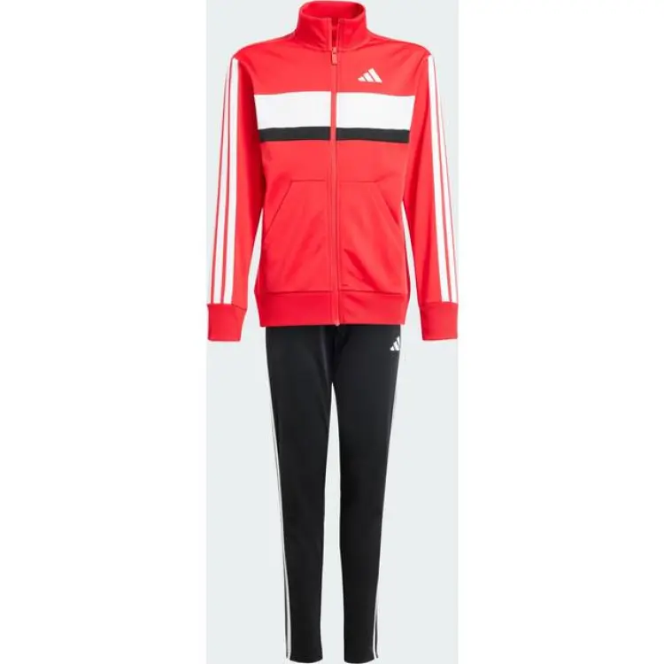 adidas Tiberio 3 Stripes Tricot Tracksuit - Pure Ruby/White