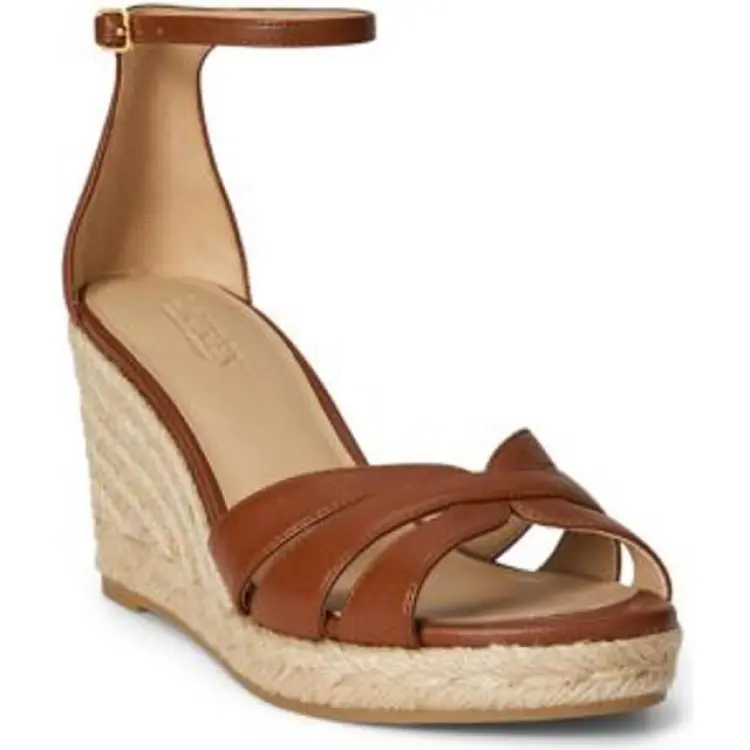 Lauren Ralph Lauren Nellie Nappa Leather Espadrille - Brown