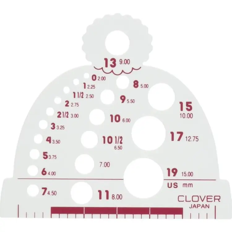 Clover Knitting Needle Gauge