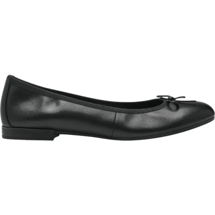 Tamaris Leather Ballerina - Black
