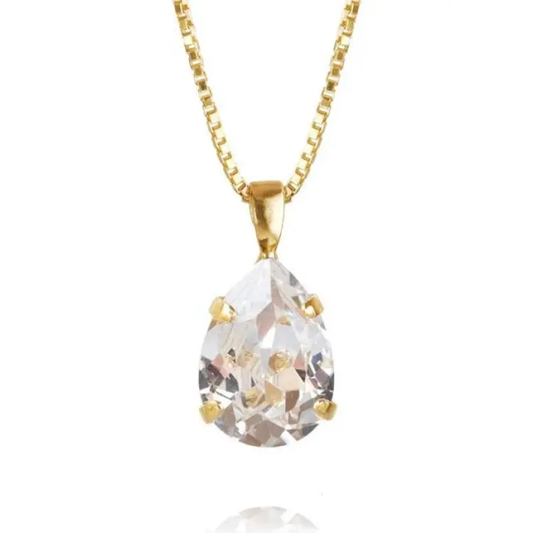 Caroline Svedbom Mini Drop Necklace - Gold/Transparent