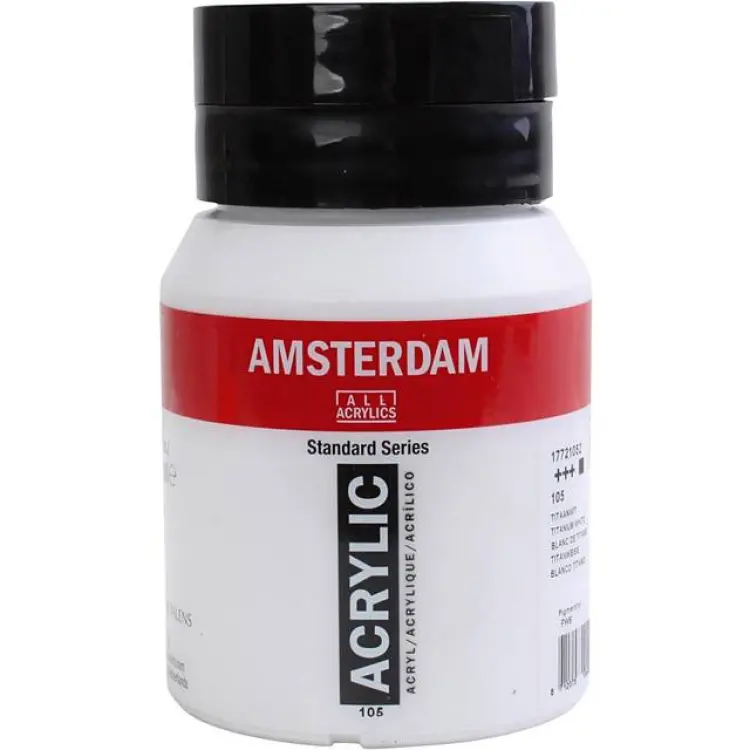 Amsterdam Standard Series Acrylic Jar Titanium White 500ml
