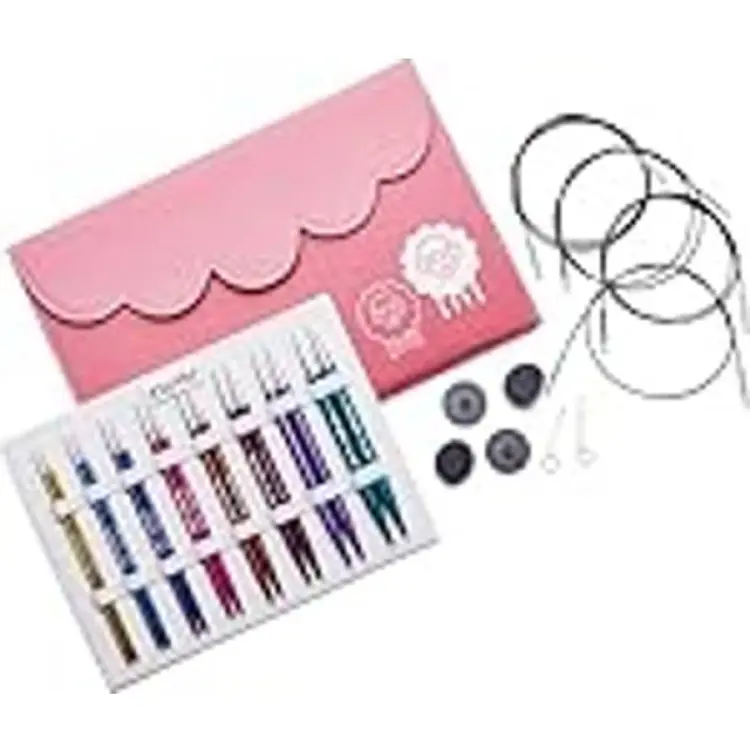 Knitpro Utbytbara rundstickningsstickor Deluxe Set, Zing, 3.50-8.00mm