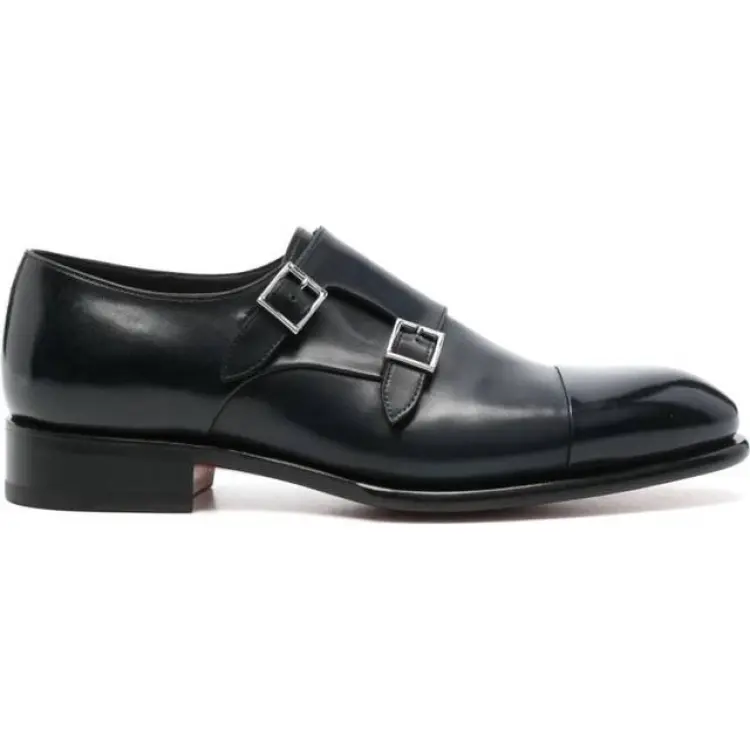 Santoni Monk Strap Läder Skor - Herr