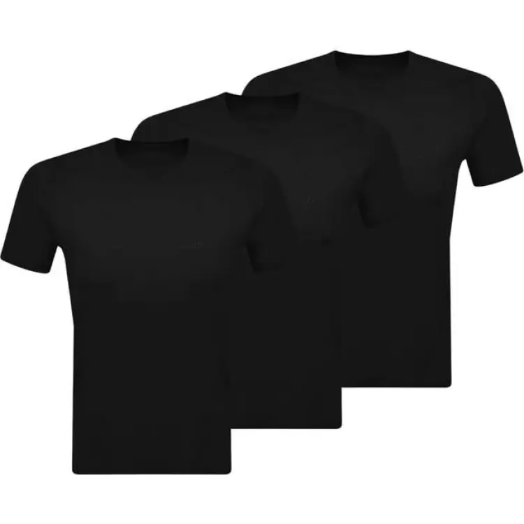 HUGO BOSS Classic Logo Embroidered T-shirts 3-pack - Black