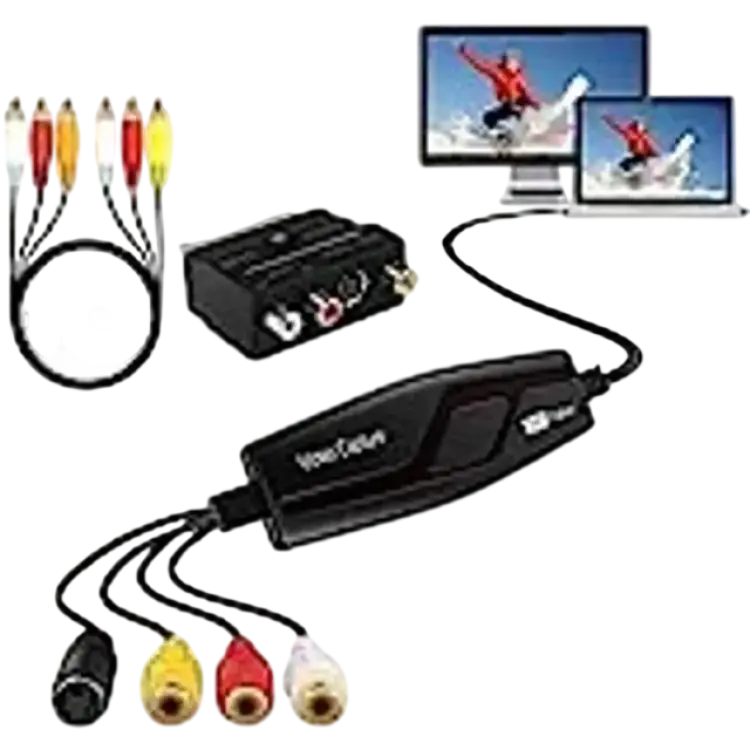 Digitnow Videoinspelningskort konverterar Hi8 VHS till DVD för Windows/Mac, videoinspelning med scart/AV-adapter