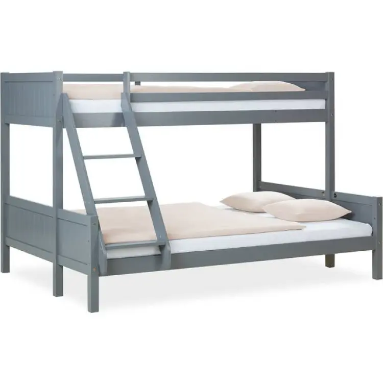 Homestyle4u Familjesäng 90x200 140x200 Grå Våningssäng