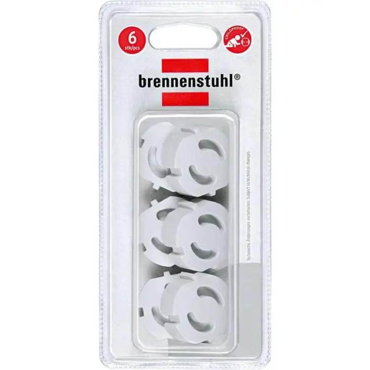 Brennenstuhl barnskydd för grenuttag, 6-pack, transparent, plast