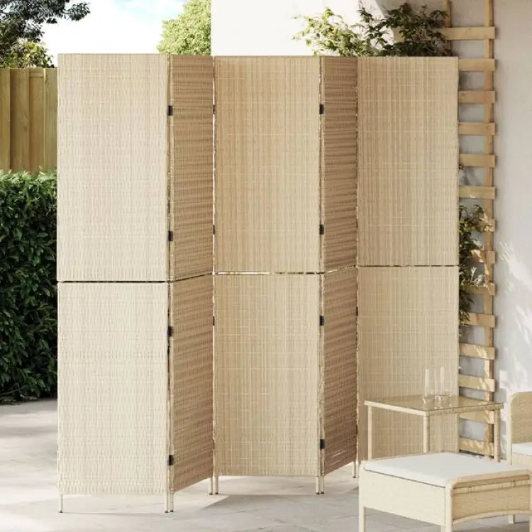 vidaXL Rumsavskiljare Beige 242 x 180 cm Konstrotting Rumsavdelare