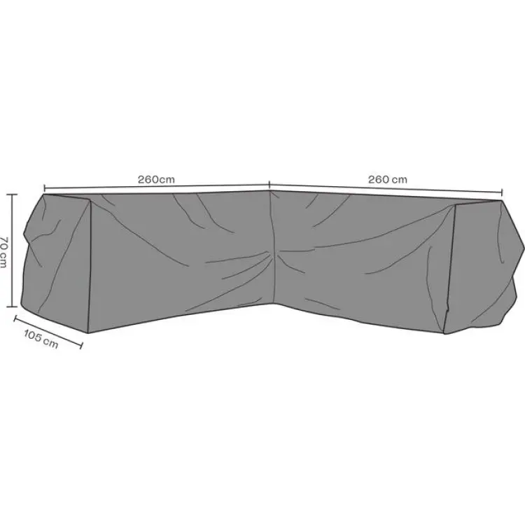 Brafab Hörnsoffskydd 260 x 70 x 105 cm Premium Sofföverdrag Grå