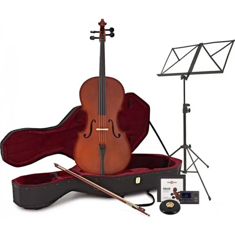 Gear4music Cello i Full Storlek med Fodral