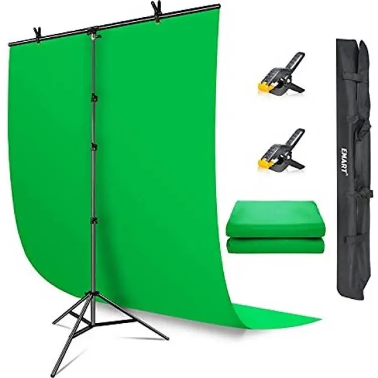 Emart Green Screen Background with Stand, T-Shape Backdrop Support, Photography Studio Kit