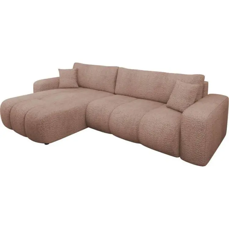 Mirjan24 Flo Bäddsoffa med Divan 3-sits Vit Bouclé Soffa 3-sits