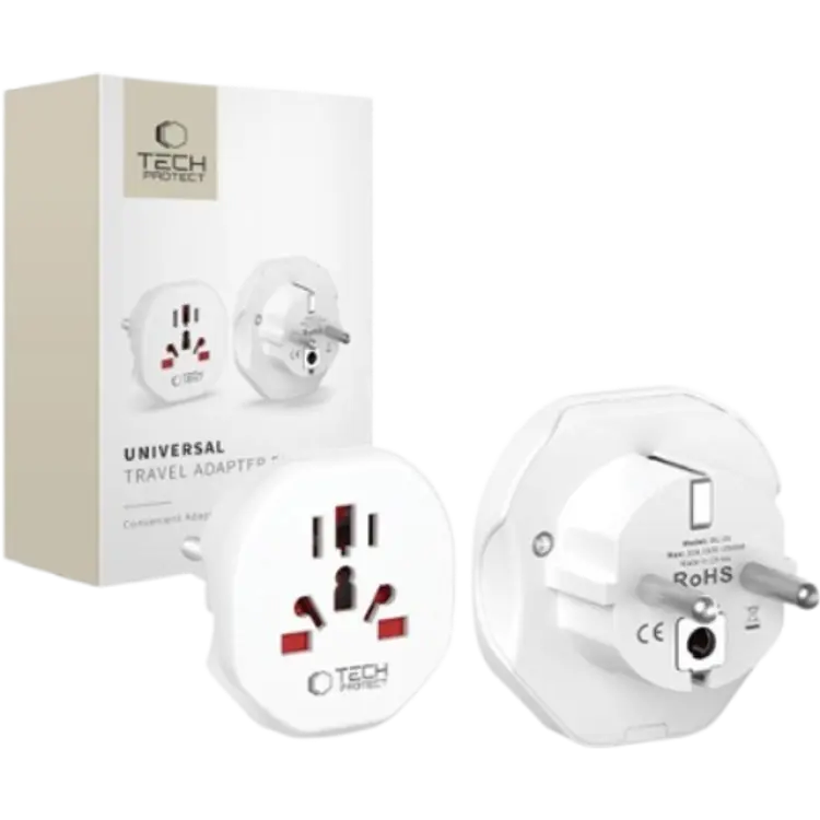 Tech-Protect Universal Travel Adapter - EU Plug to US/UK/AU/CN
