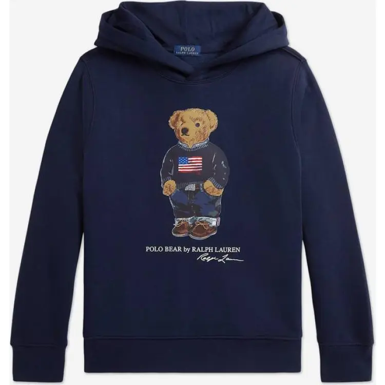 Polo Ralph Lauren Bear Fleece Hoodie Core Bear - Marinblå