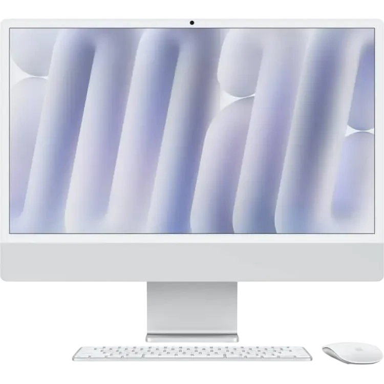 Apple iMac, 24-inch, M4 Chip, 10-core CPU, 10-core GPU, 16GB Unified Memory, 256GB SSD Storage Standard Glass Silver