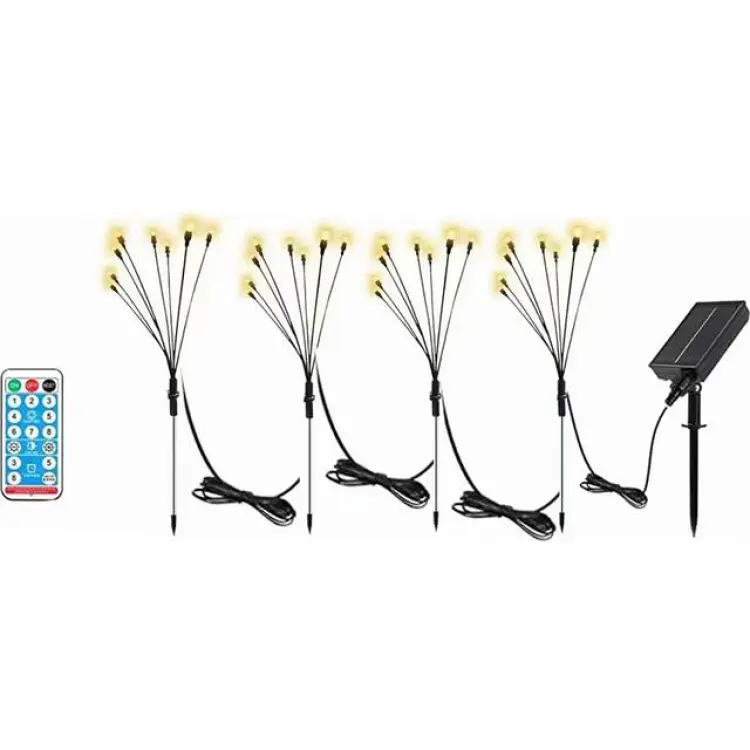 INF Solcellsdriven Trädgårdsbelysning Firefly 8 LED Lampor 4-Pack MultiColor
