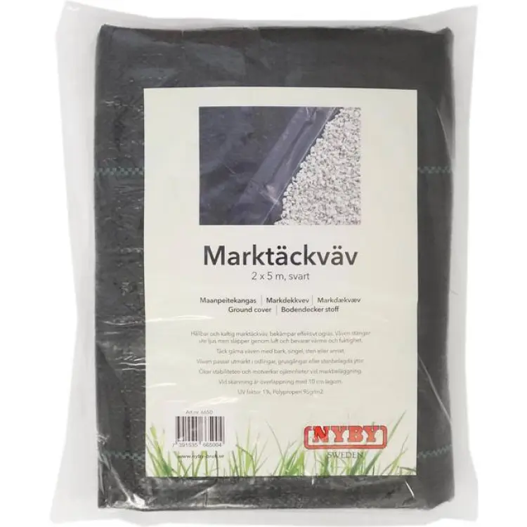 Nyby Bruk 6650 Markduk Svart 2x5 m