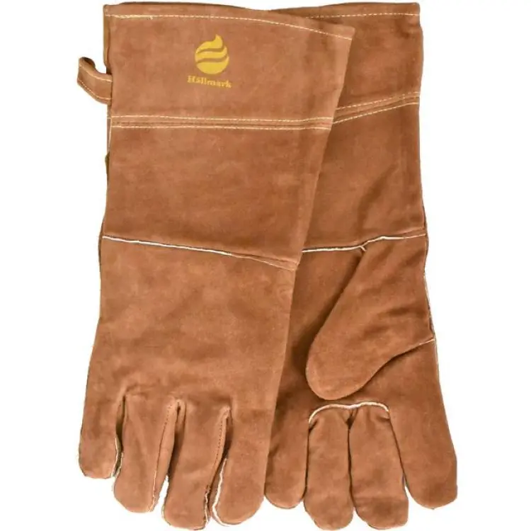 Hällmark Grillhandskar Läder Grytlapp Brun (40x)