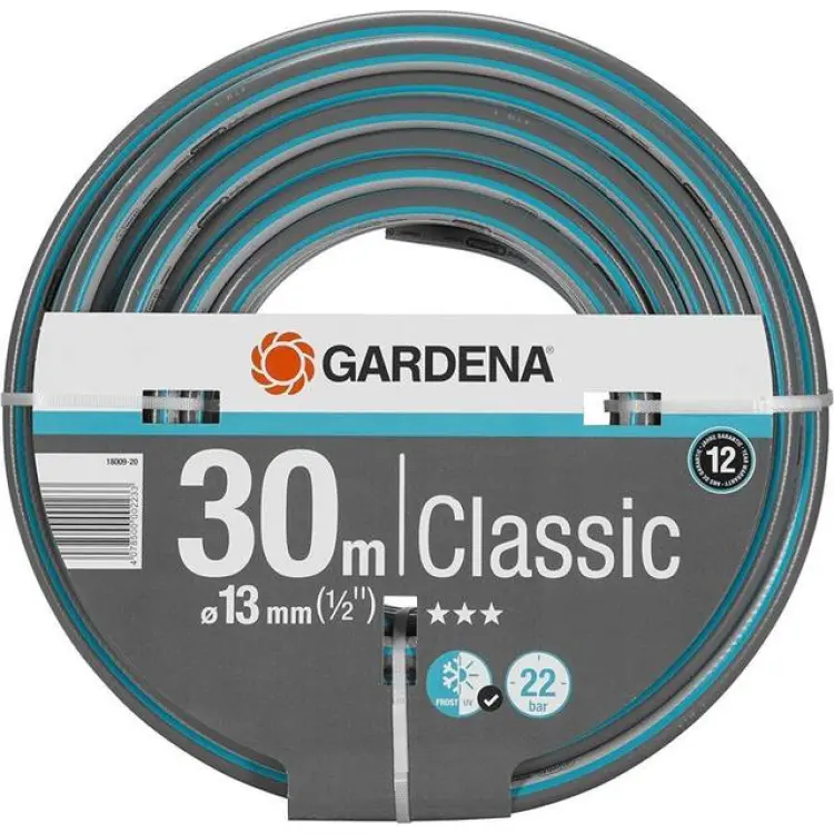 Gardena Classic Hose 13 mm (1/2"), 30 m - Svart 30m