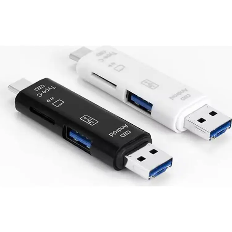 PS Minneskortläsare MicroSD, USB USB-C, 5-i-1 multifunktions minneskortläsare