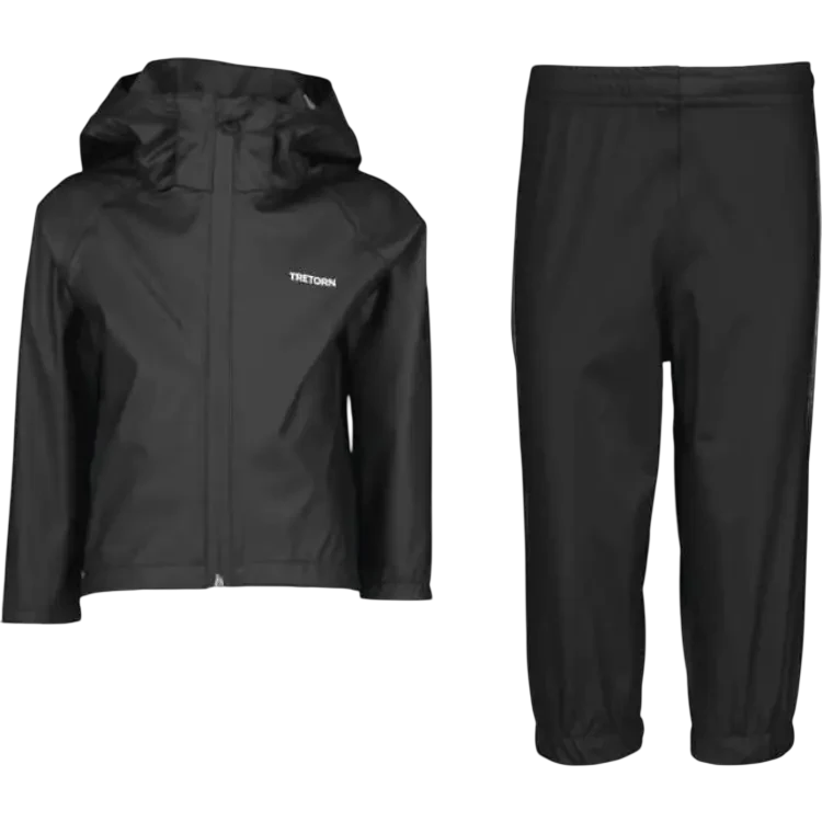 Tretorn Kid's Packable Rain Set - Black (475613-010)