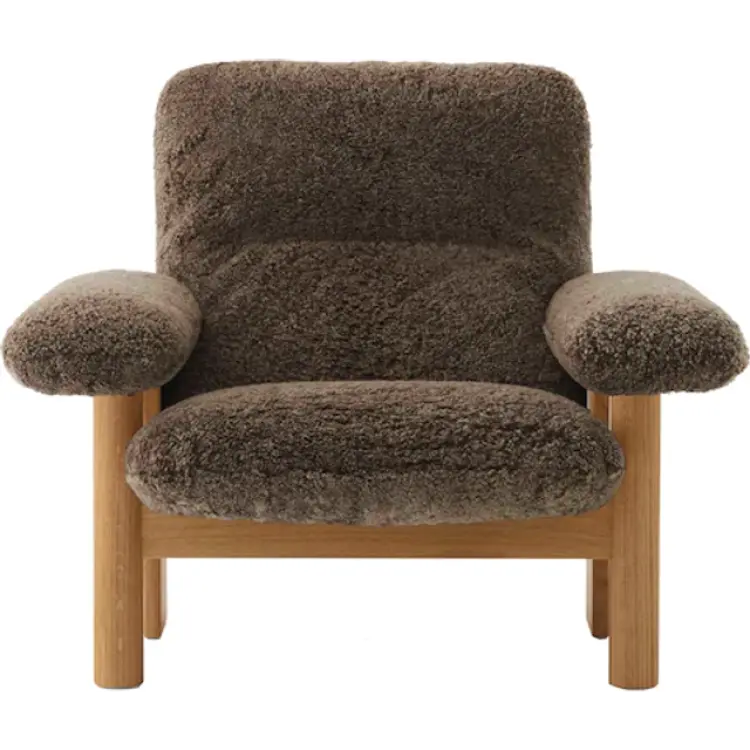 Menu Brasilia Mörkbetsad Ek Bouclé 02 Beige Fåtölj 82cm