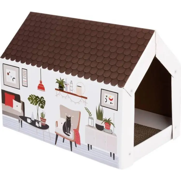 Zooplus XL katthus med klösbräda retrodesign L 58