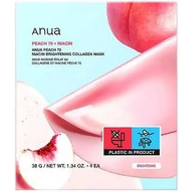 Anua Peach 70 Niacin Brightening Collagen Mask 4-pack