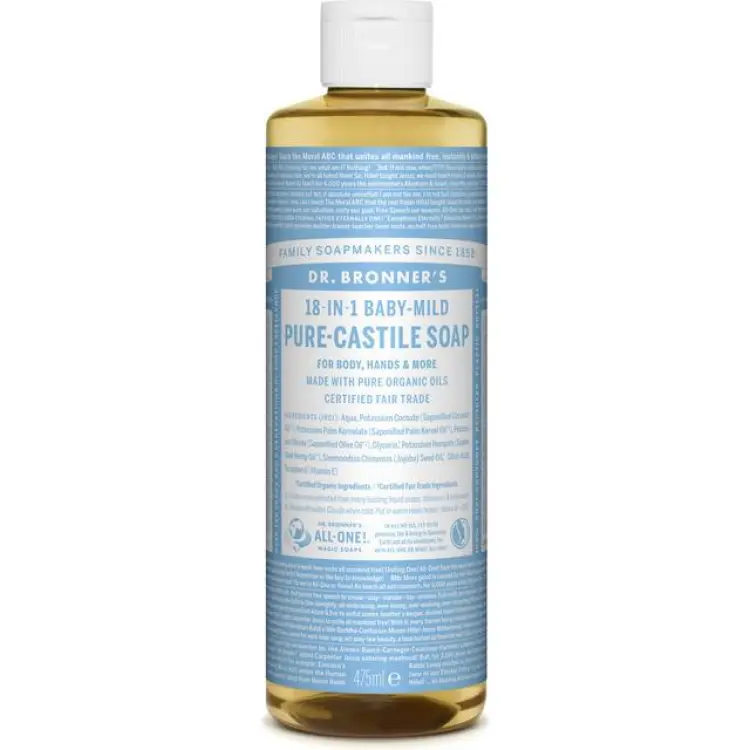 Dr. Bronner's Baby Unscented Pure-Castile Liquid Soap 473 ml