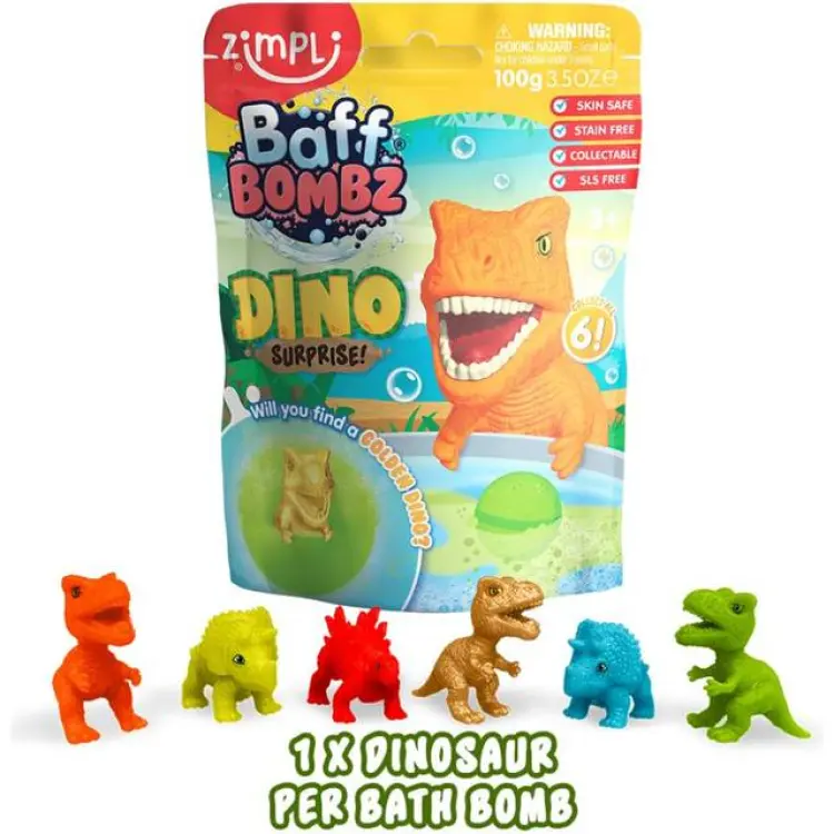 Zimpli Kids Badbomb med samlarfigur Dinosaurie