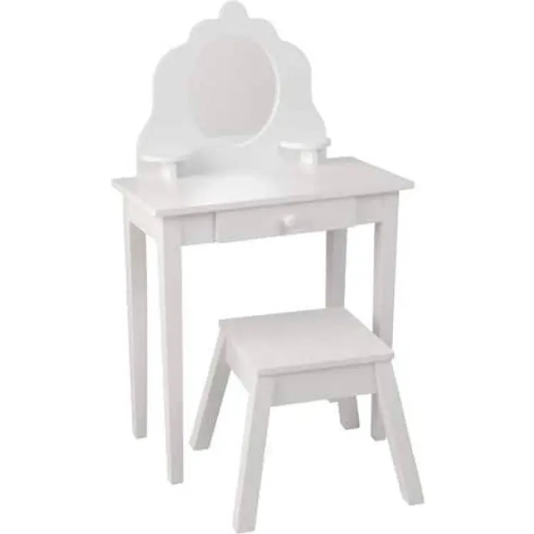 Kidkraft Medium Sminkbord och pall Vit