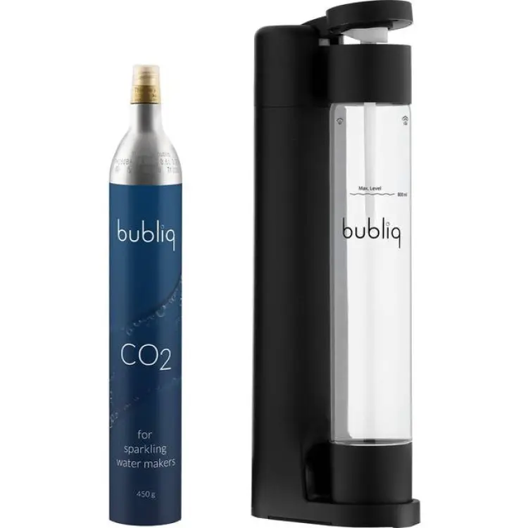 bubliq Matt Svart Drink Carbonator Incl. Gas Cartridge