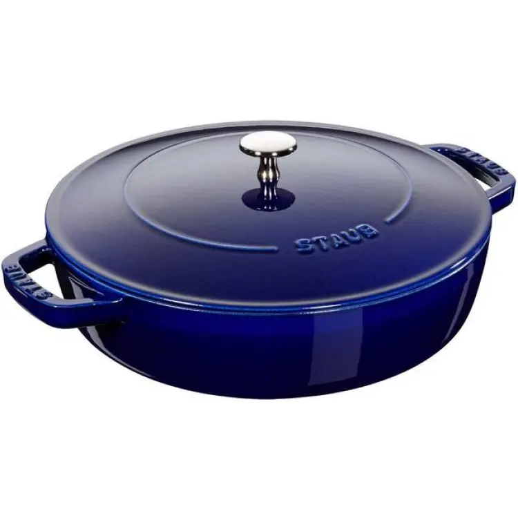Staub Chistera Sautépanna 24 cm Blå Dark Blue med lock 24 cm