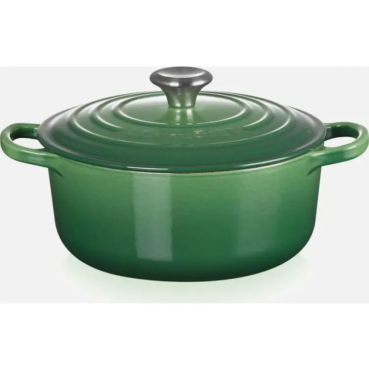 Le Creuset Bamboo Green Signature Cast Iron Round med lock 6.7 L