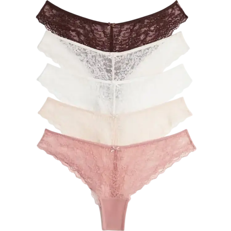 H&M Trosa Brazilian I Spets 5-Pack - Dimrosa