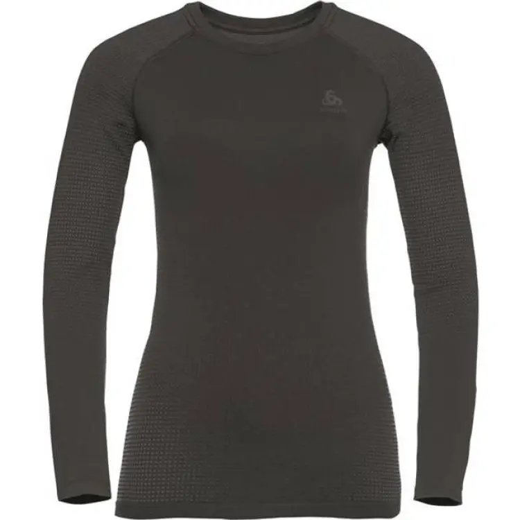 Odlo Performance Warm Eco Long Sleeve Base Layer Women - Black/Graphite Grey