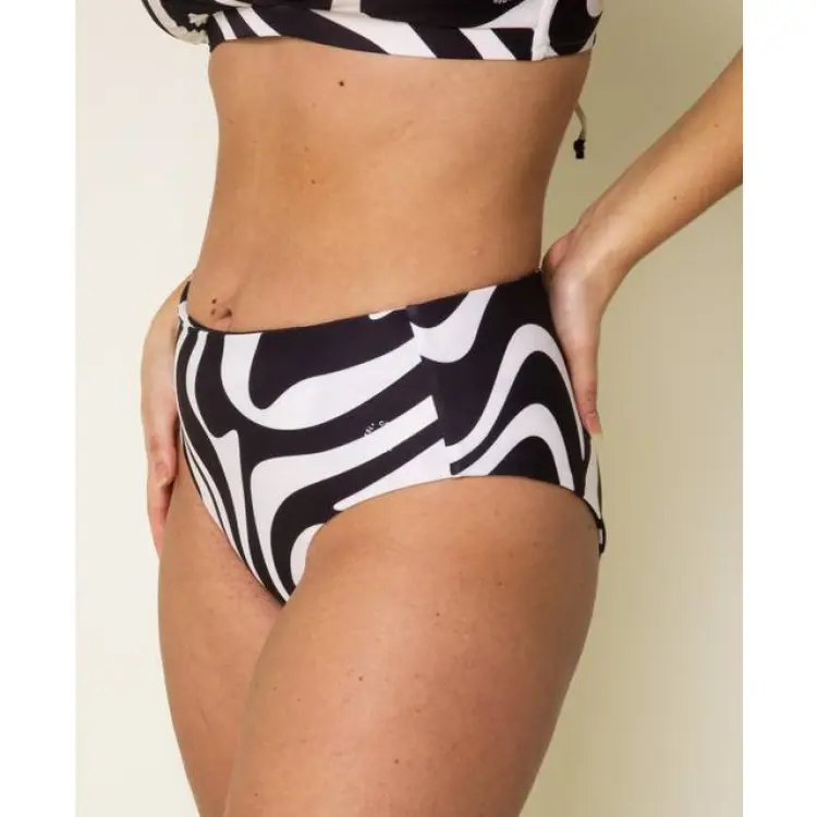 Cartel Copenhagen Ubud Højtaljet Bikini Underdel Zebra Print - Nero