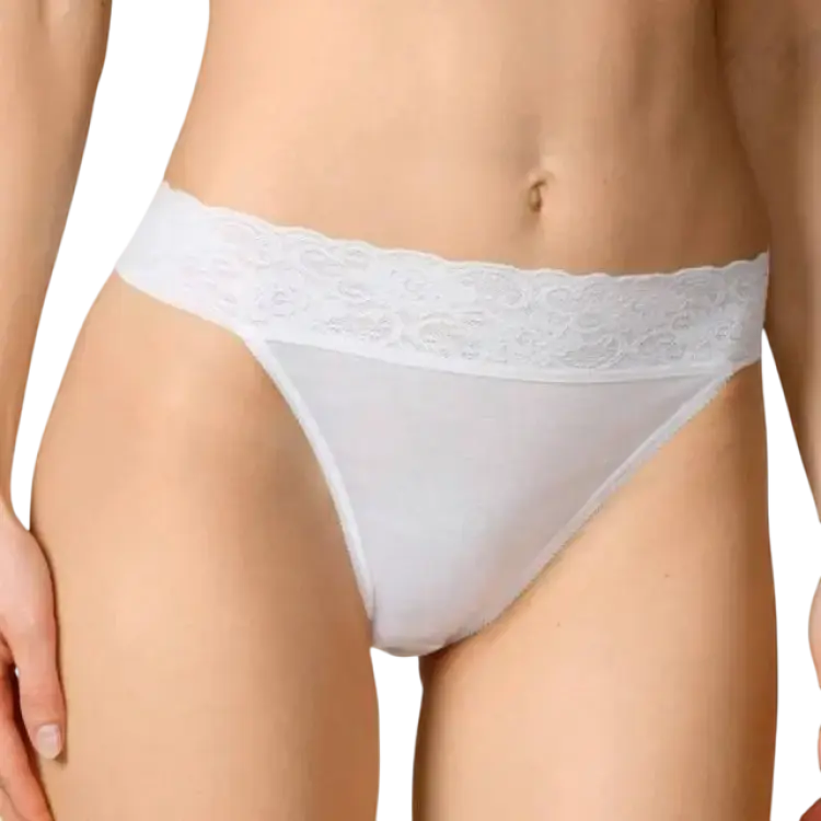 Calida Lycraspitze Tanga - White