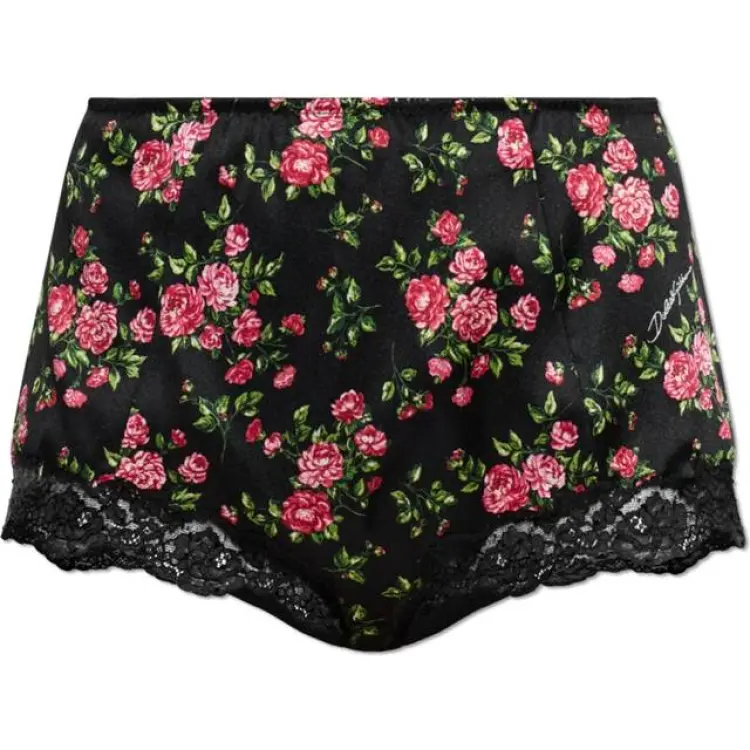 Dolce & Gabbana High-Waisted Silk Briefs Underkläder Läder