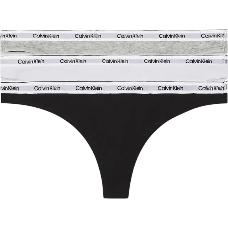 Calvin Klein Modern Logo Low Rise Thong 3-pack - Grey/Black/White