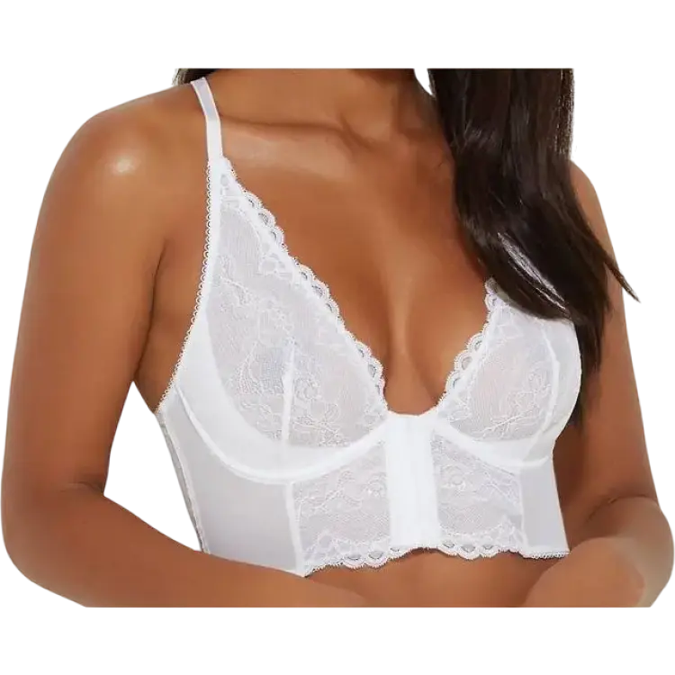 Gossard Superboost Lace Deep V Bralet - White