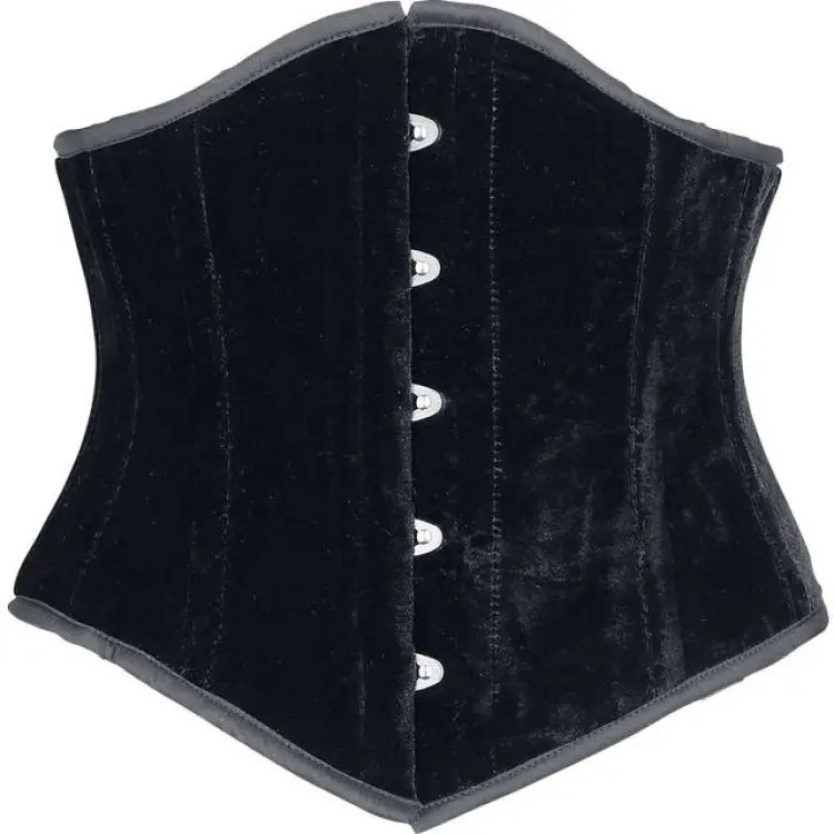 Burleska Underbyst-korsage Gothic av Sexy Waspie Waist Cincher Dam svart
