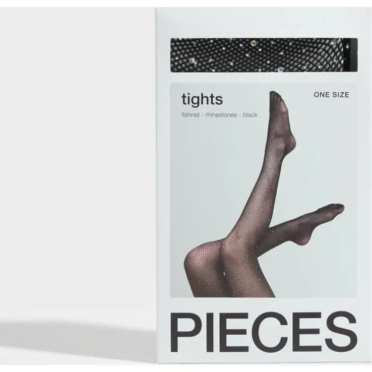 Pieces Svart Pcclaire Fishnet Glitter Tights D2D