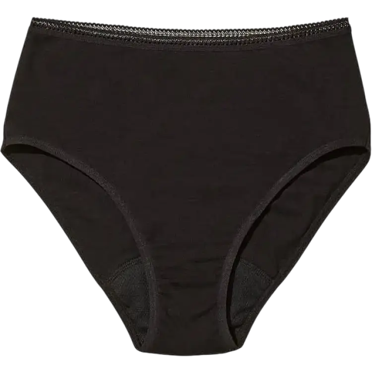 AllMatters High Waist Light/Moderate Period Panties - Black