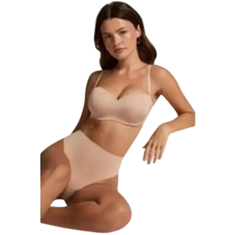 Hunkemöller Formpressad axelbandslös pushup-bh med bygel Smooth Beige female