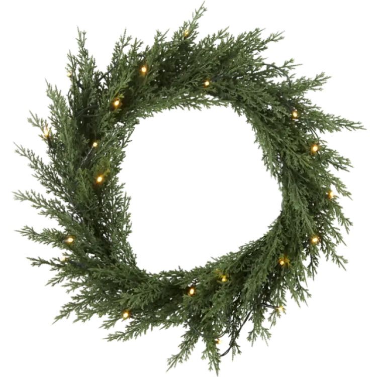 Star Trading Thuja julkrans med timer 40 cm