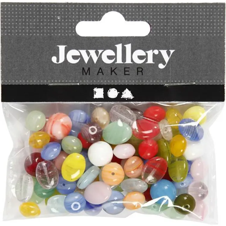 Creativ Company Glaspärlor 6–13 mm mixade färger 60 g