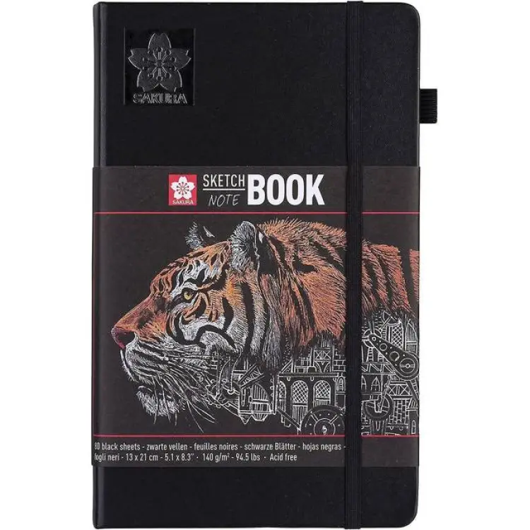 Sakura Sketch/Note Book svart papper 13×21 cm